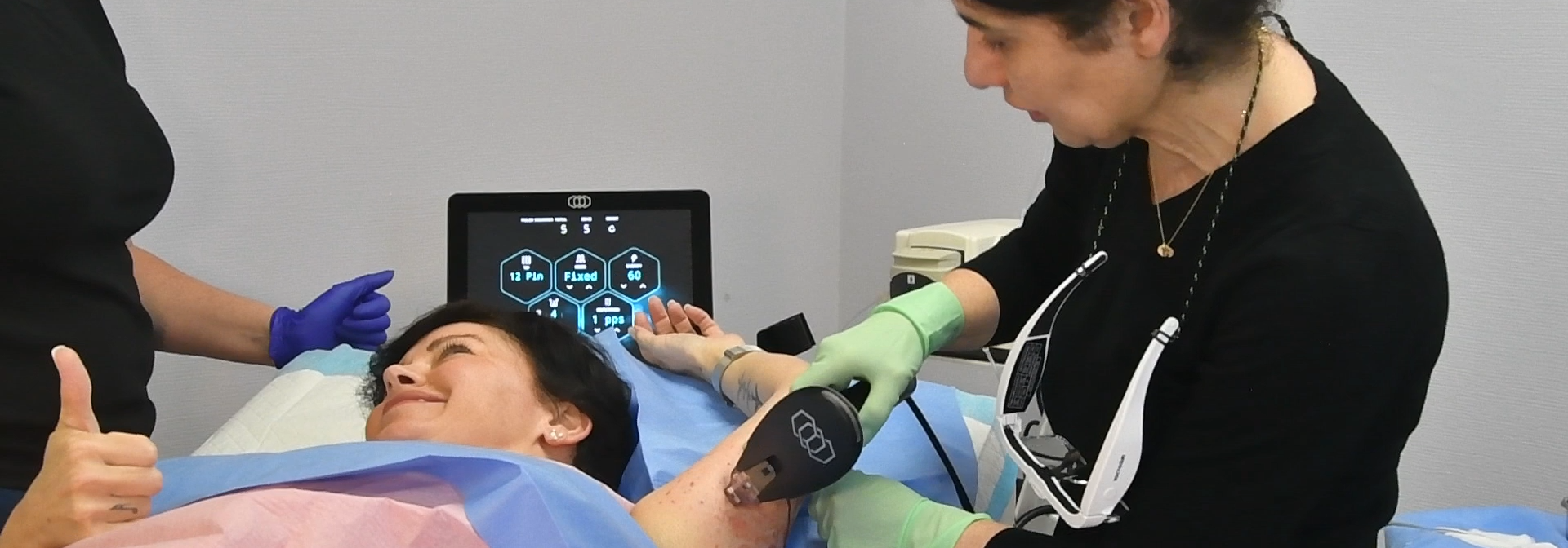 A patient being treated with Morpheus8
